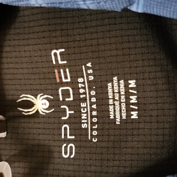 Spyder size medium blue plaid short sleeve shirt NWT - Picture 3 of 6